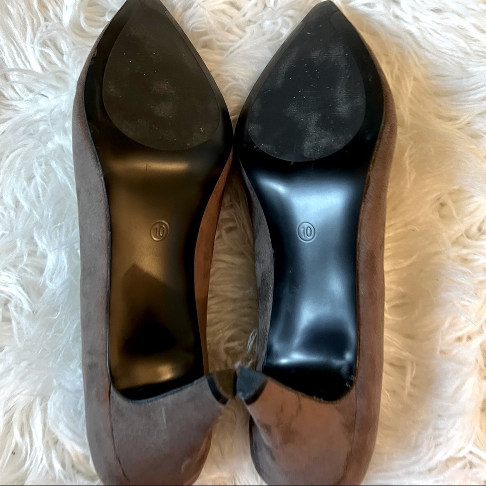 OLIVIA Miller Faux Suede Penny Taupe Heels Women’s Size 10 - Picture 5 of 7